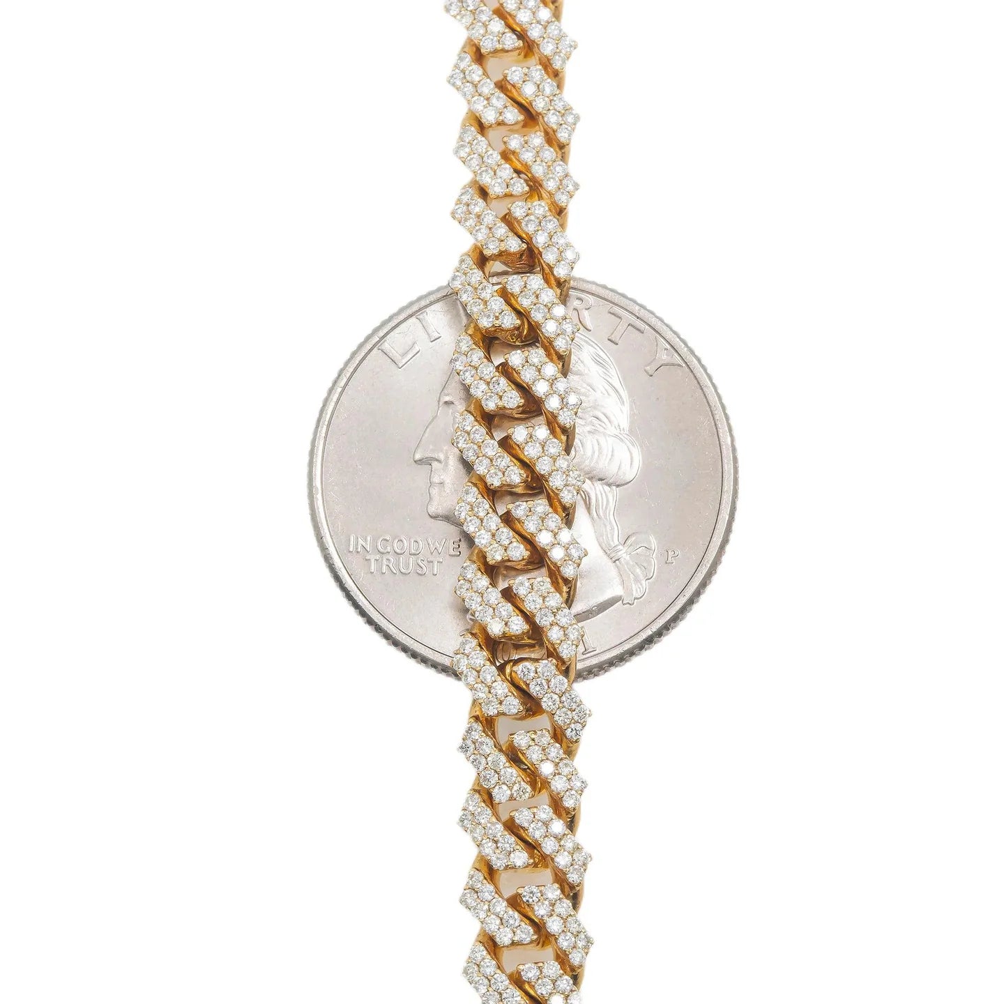 14K GOLD DIAMOND 18"/7MM CUBAN LINK CHAIN 9.85 CT