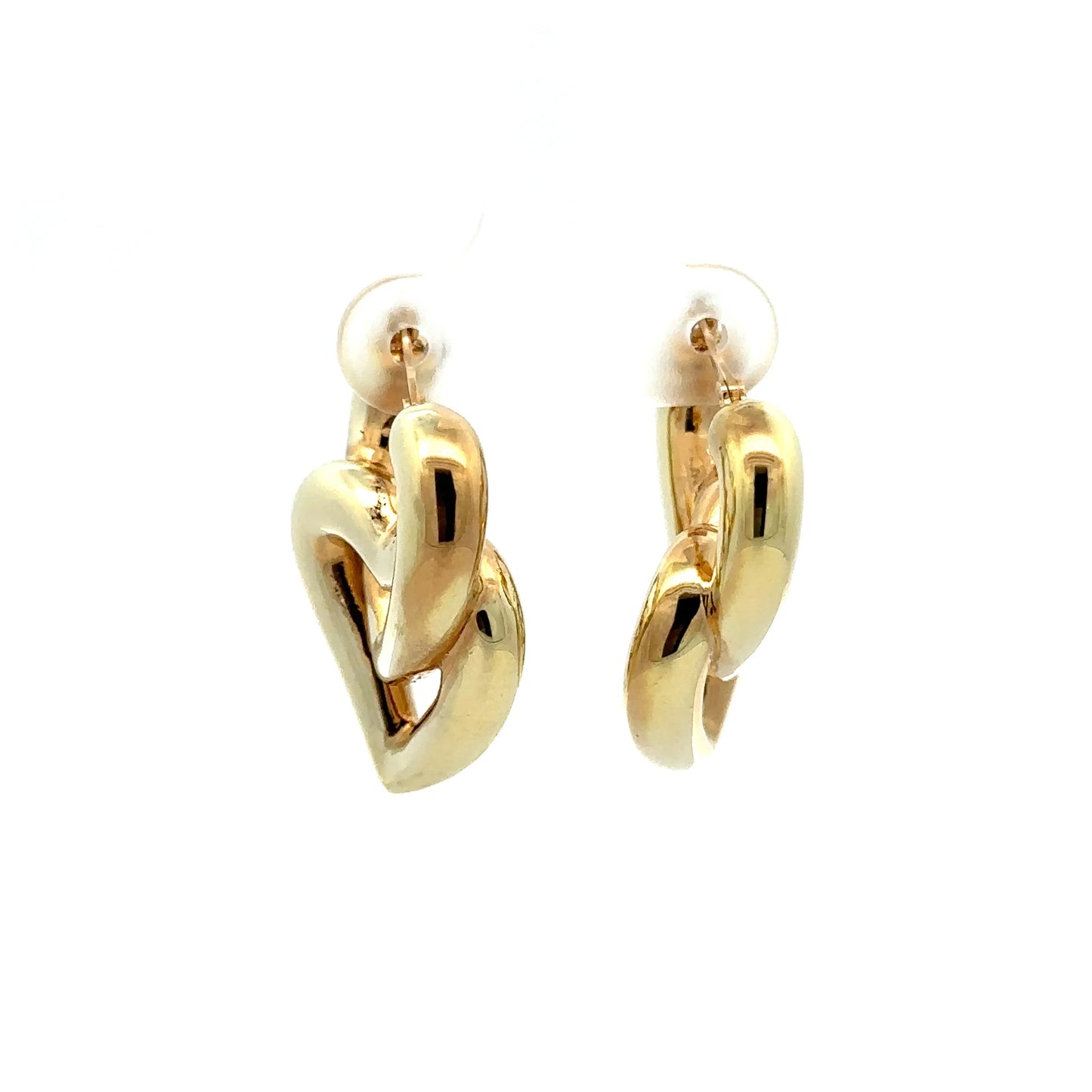 מתנדנד עגילים בצורת לב מזהב צהוב 14K