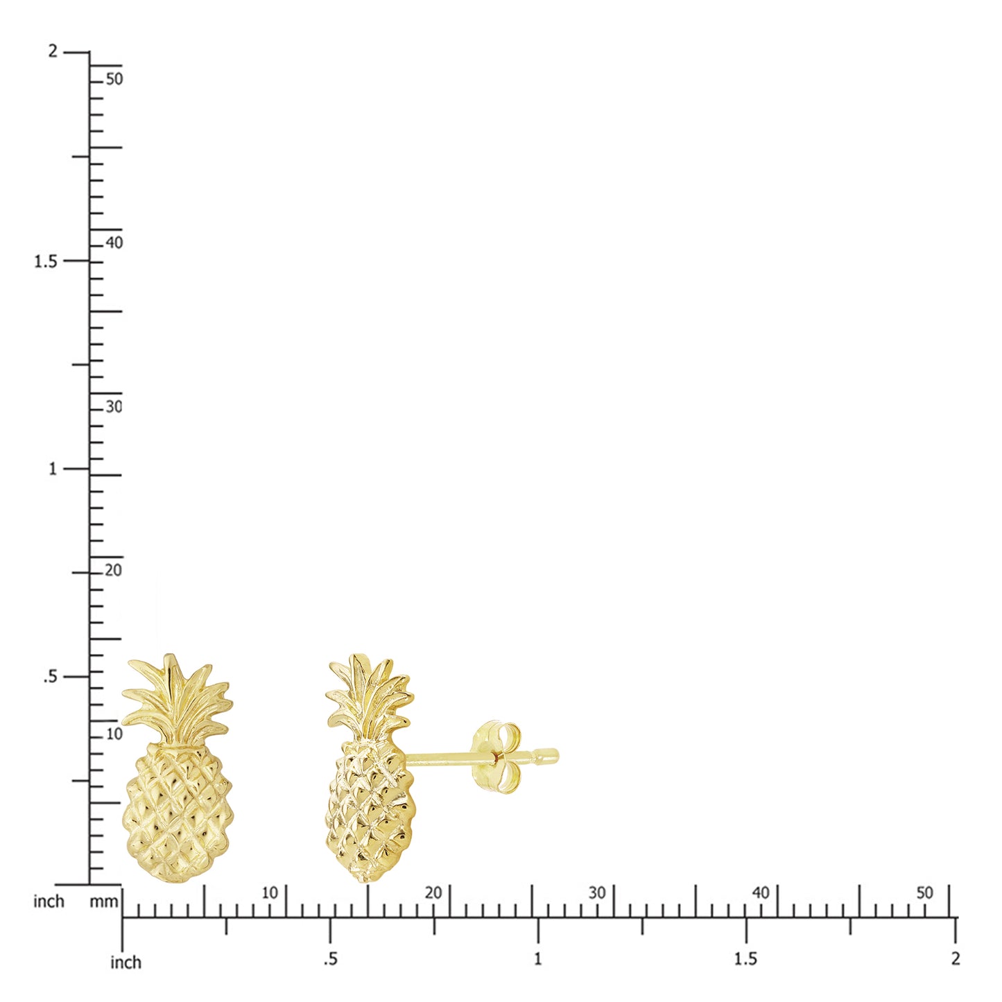 עגילי אננס צמודים