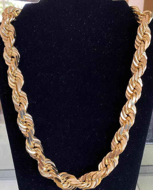 18mm 24” Diamond Cut Rope Chain