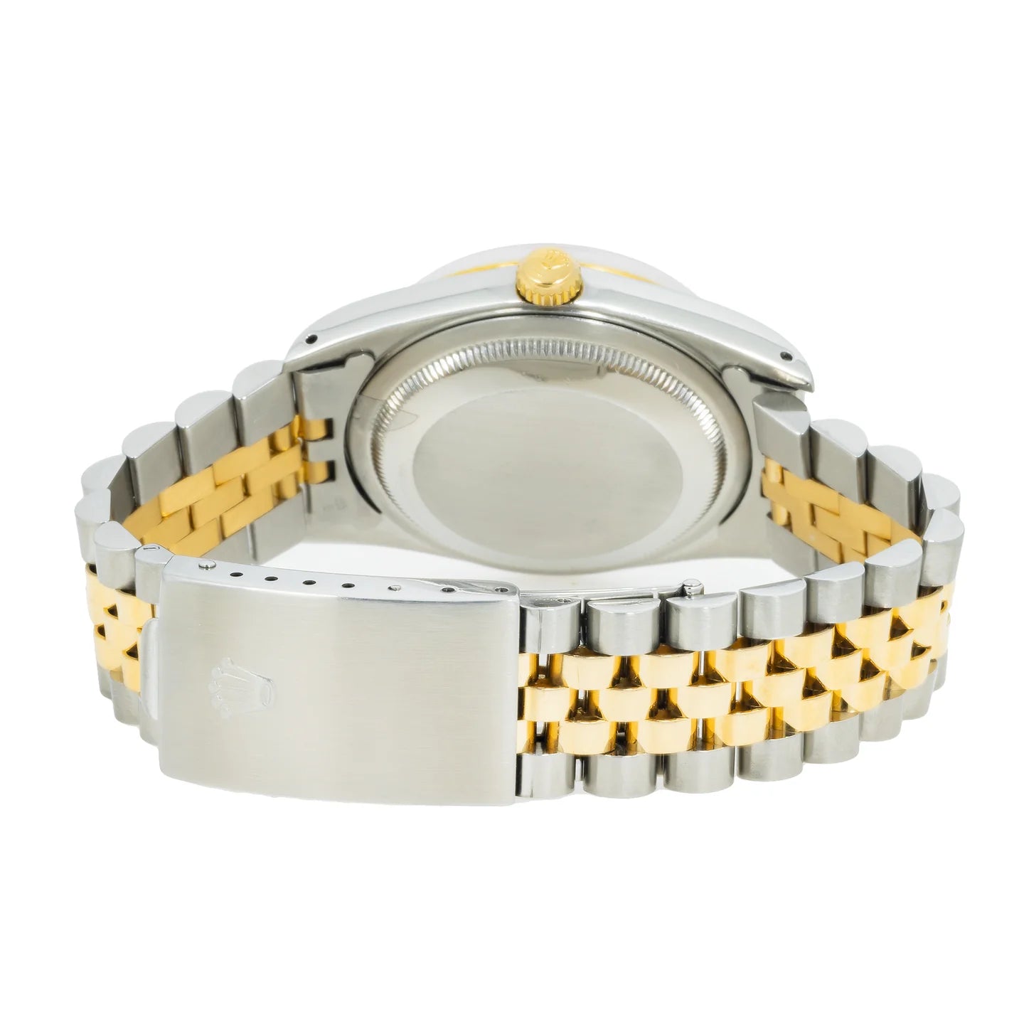 ROLEX DATEJUST 36MM 16233 RED ROMAN DIAL FLUTED BEZEL TWO TONE YELLOW GOLD JUBILEE BRACELET