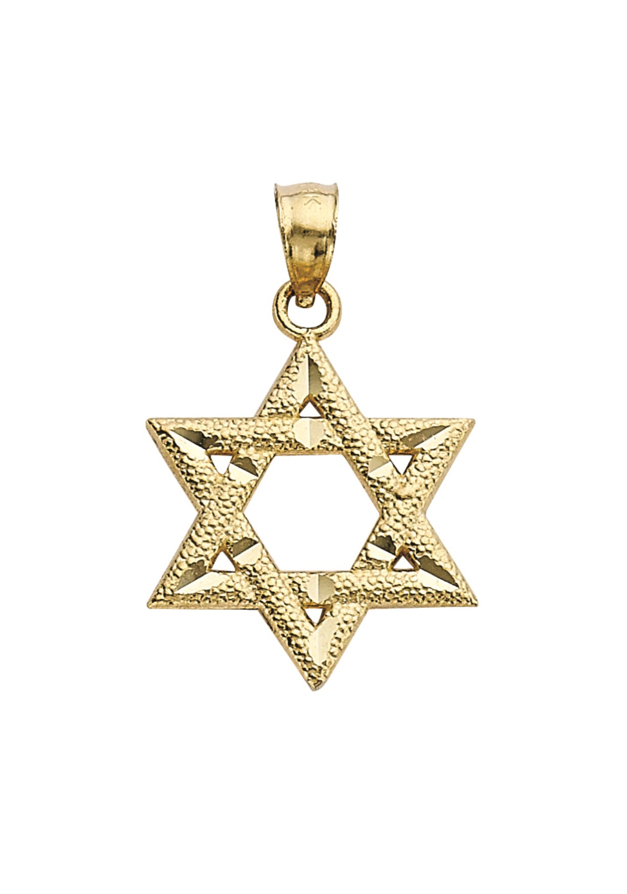 14K Yellow Gold Star of David Charm