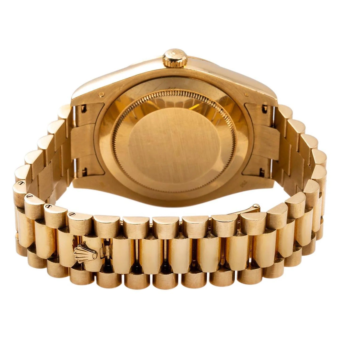 ROLEX DAY-DATE II 41MM 218238 SILVER ROMAN DIAL FLUTED BEZEL 18K YELLOW GOLD PRESIDENT BRACELET
