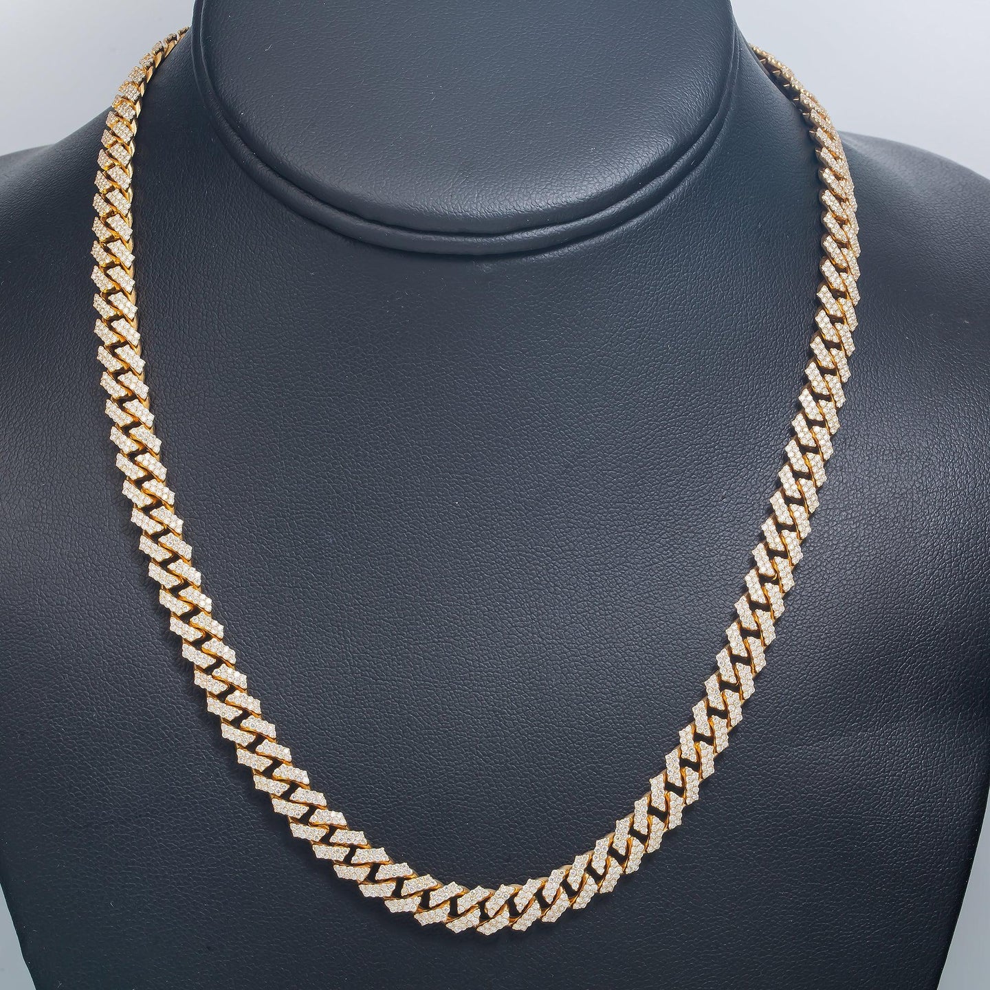 14K GOLD DIAMOND 18"/7MM CUBAN LINK CHAIN 9.85 CT