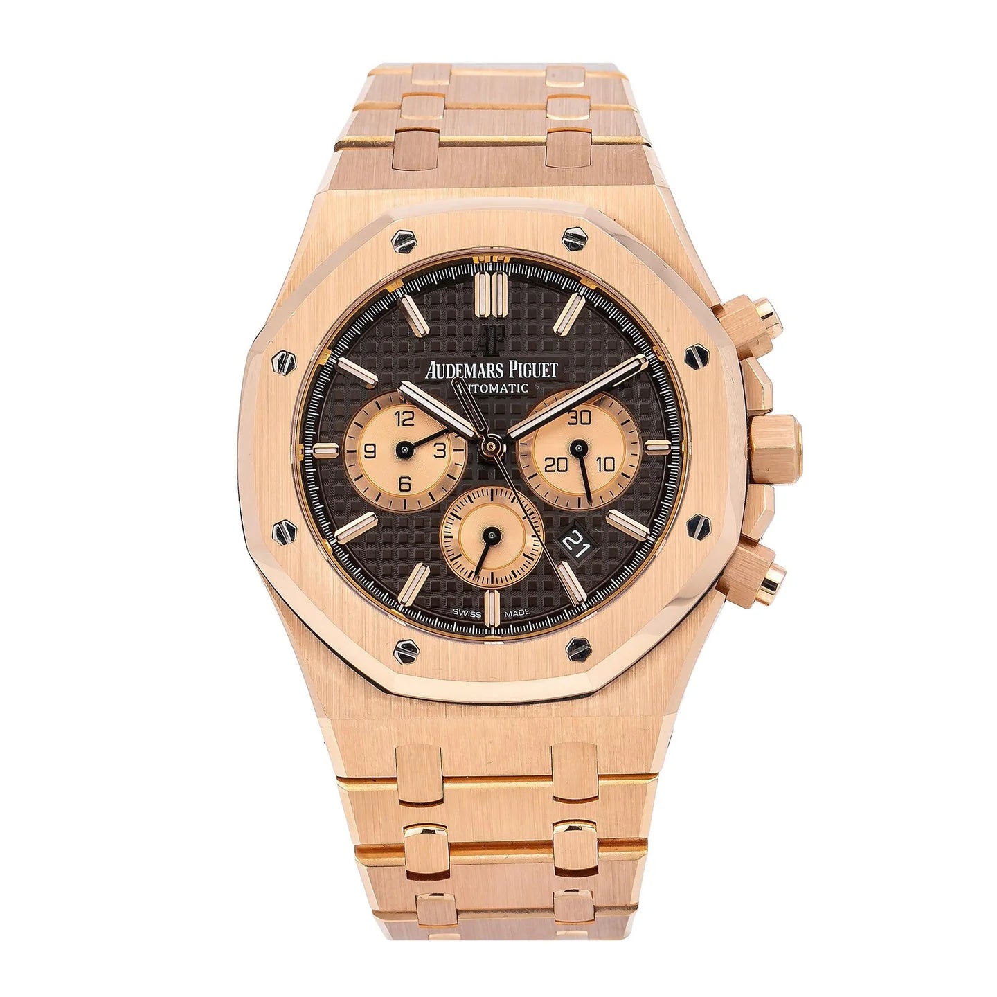 AUDEMARS PIGUET ROYAL OAK CHRONOGRAPH 41MM 26331OR.OO.1220OR.02 BROWN DIAL ROSE GOLD BEZEL 18K ROSE GOLD BRACELET