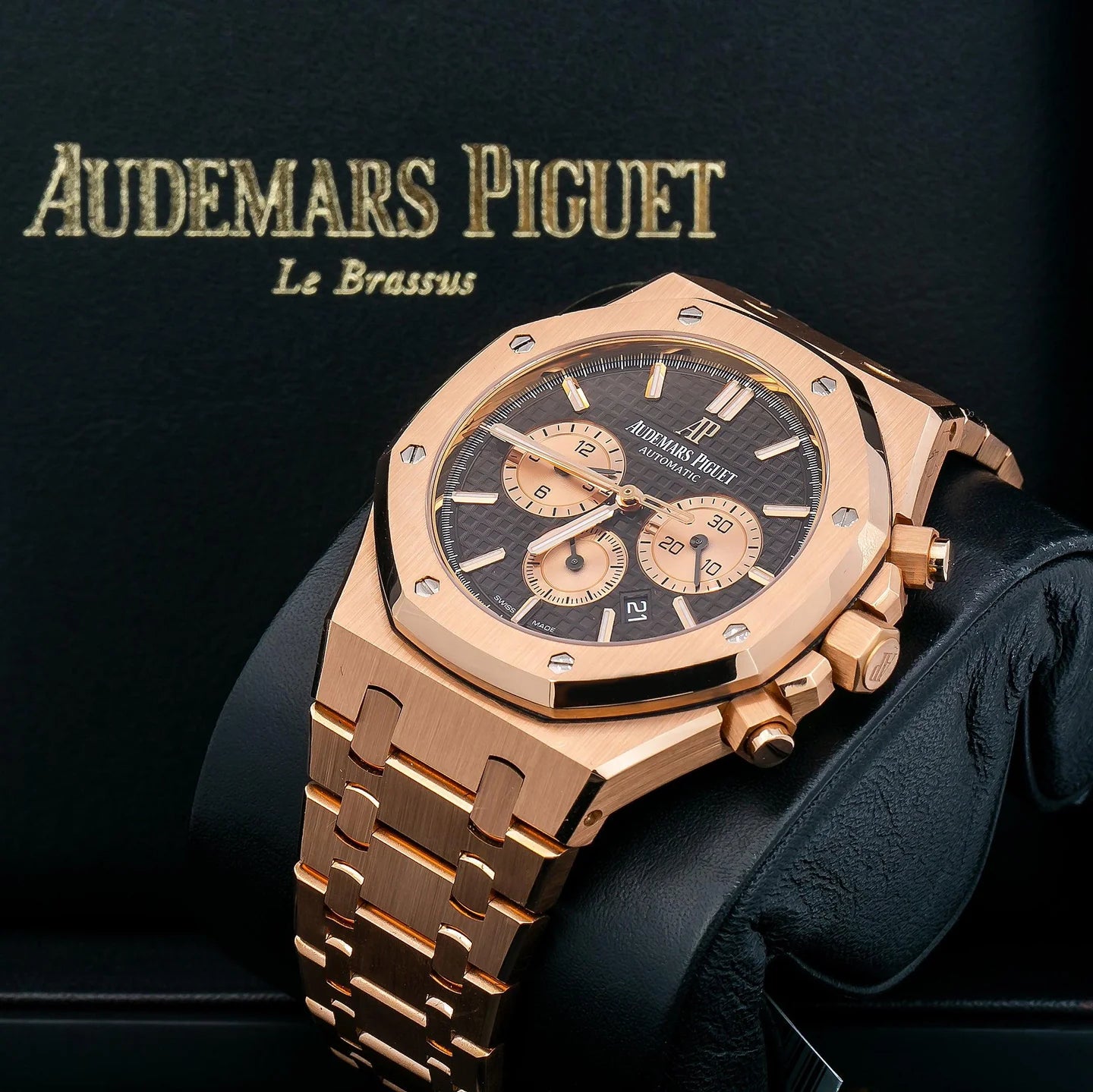AUDEMARS PIGUET ROYAL OAK CHRONOGRAPH 41MM 26331OR.OO.1220OR.02 BROWN DIAL ROSE GOLD BEZEL 18K ROSE GOLD BRACELET