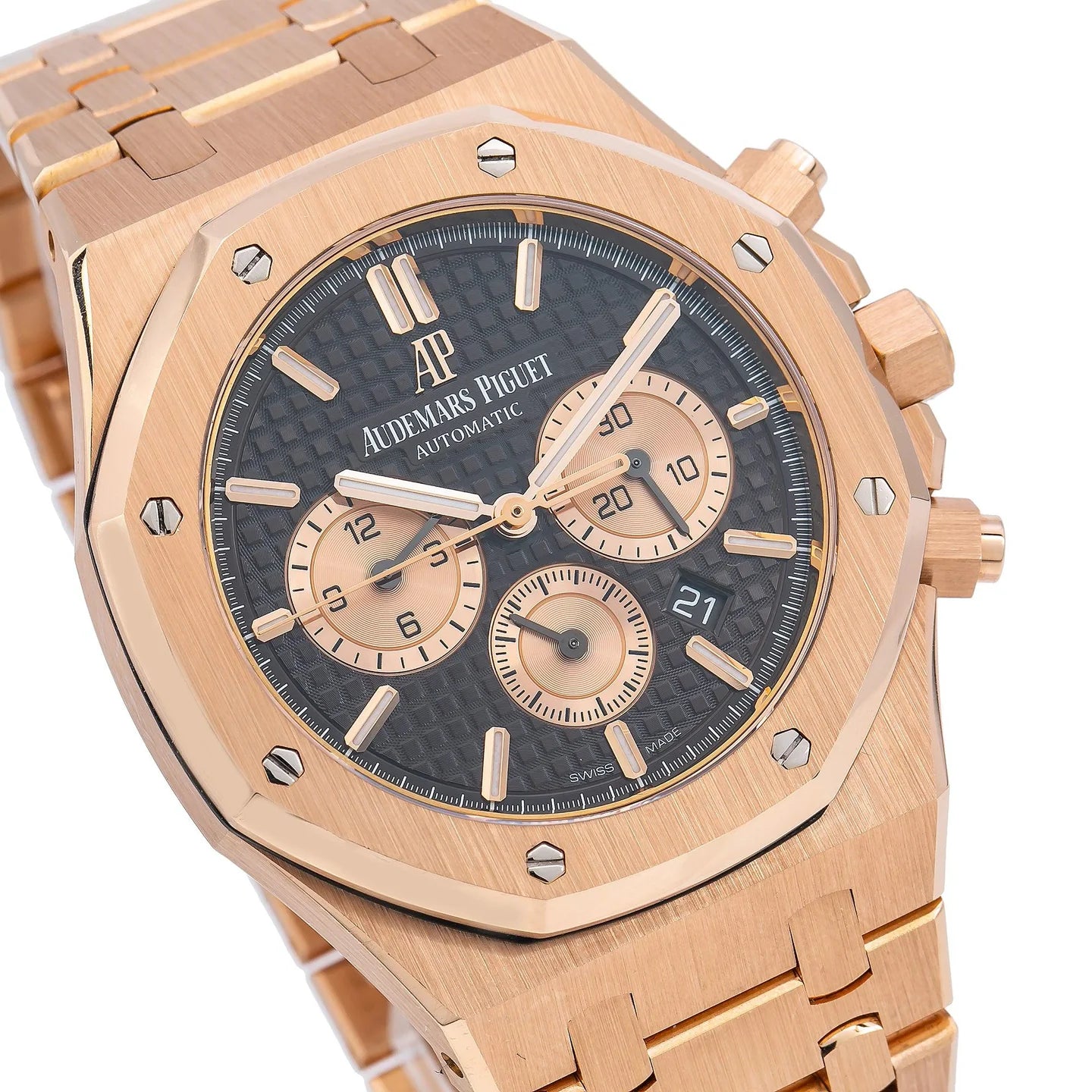 AUDEMARS PIGUET ROYAL OAK CHRONOGRAPH 41MM 26331OR.OO.1220OR.02 BROWN DIAL ROSE GOLD BEZEL 18K ROSE GOLD BRACELET