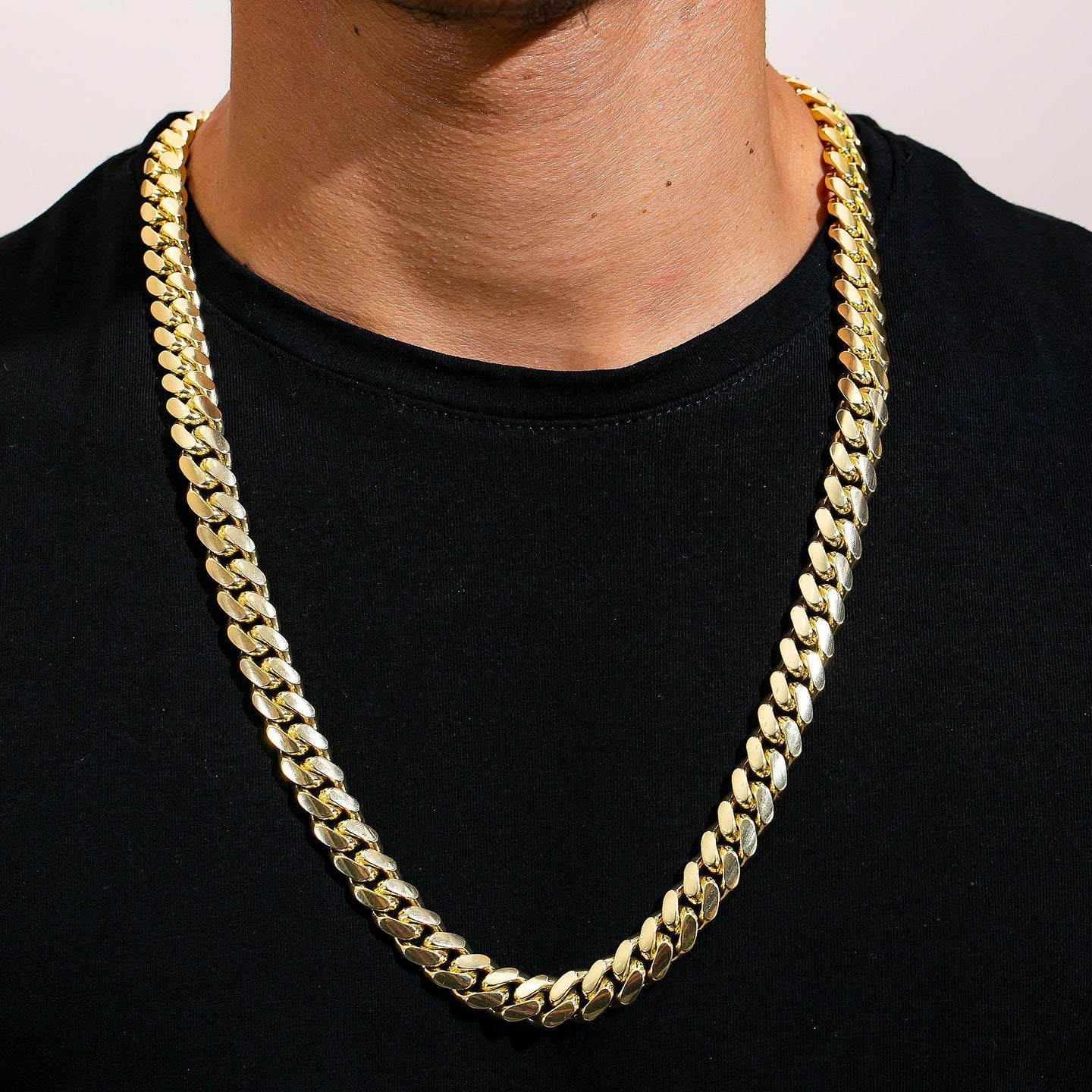 14K SOLID YELLOW GOLD MIAMI CUBAN CHAIN 11MM IN SIZES 26"