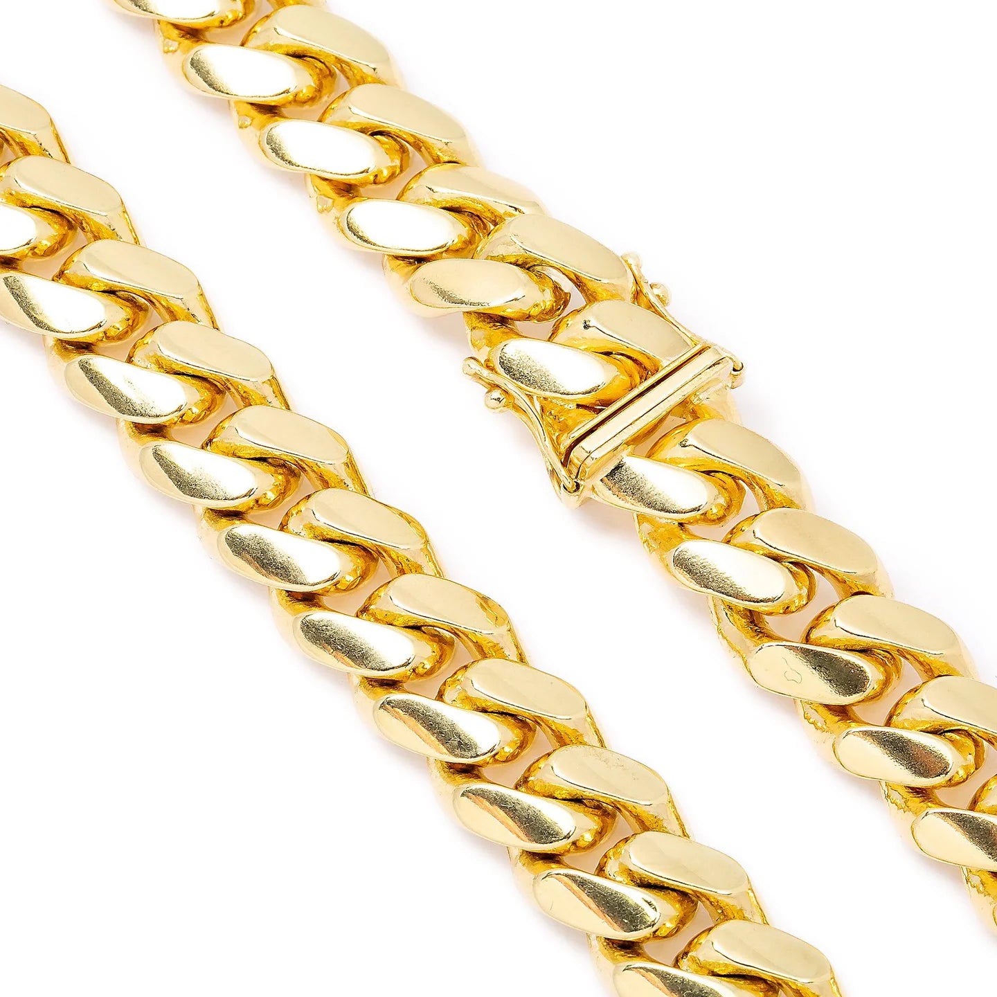14K SOLID YELLOW GOLD MIAMI CUBAN CHAIN 11MM IN SIZES 26"