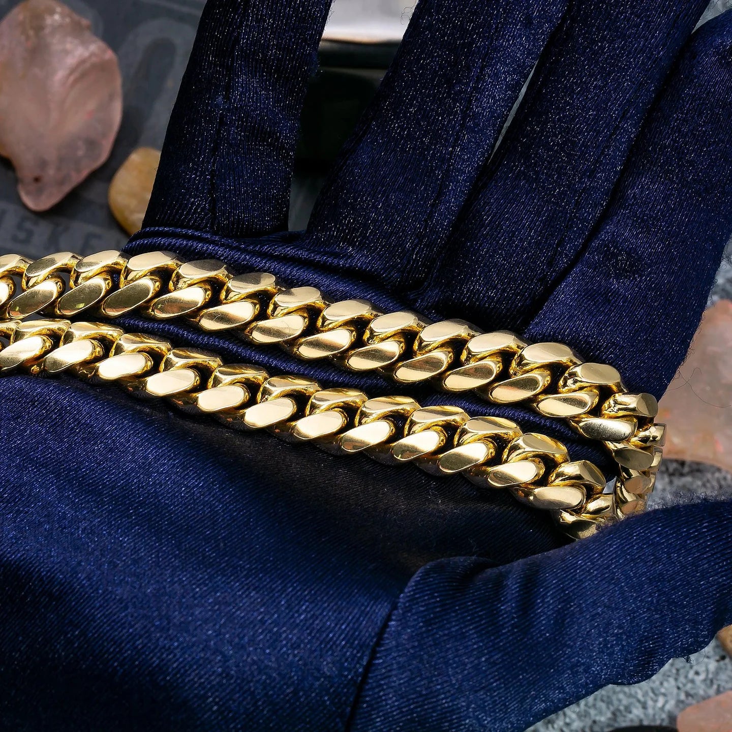 14K SOLID YELLOW GOLD MIAMI CUBAN CHAIN 11MM IN SIZES 26"