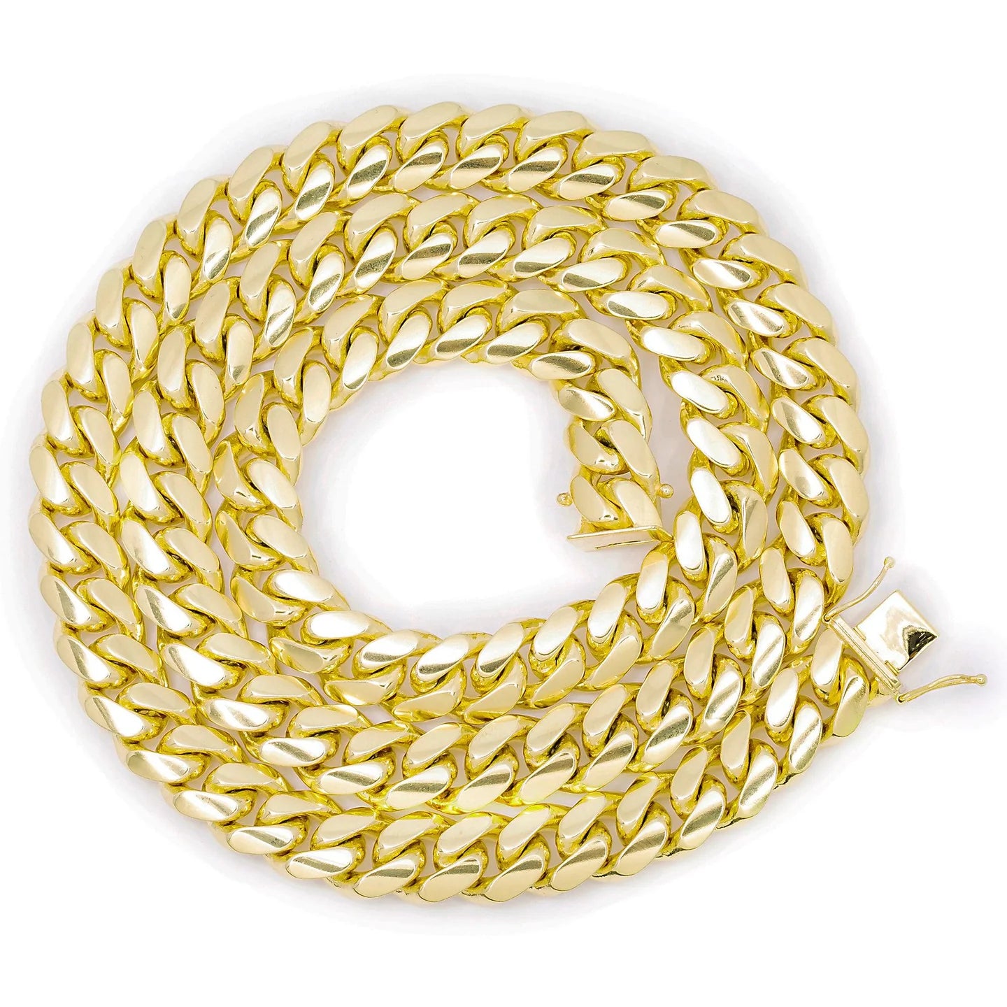 14K SOLID YELLOW GOLD MIAMI CUBAN CHAIN 11MM IN SIZES 26"