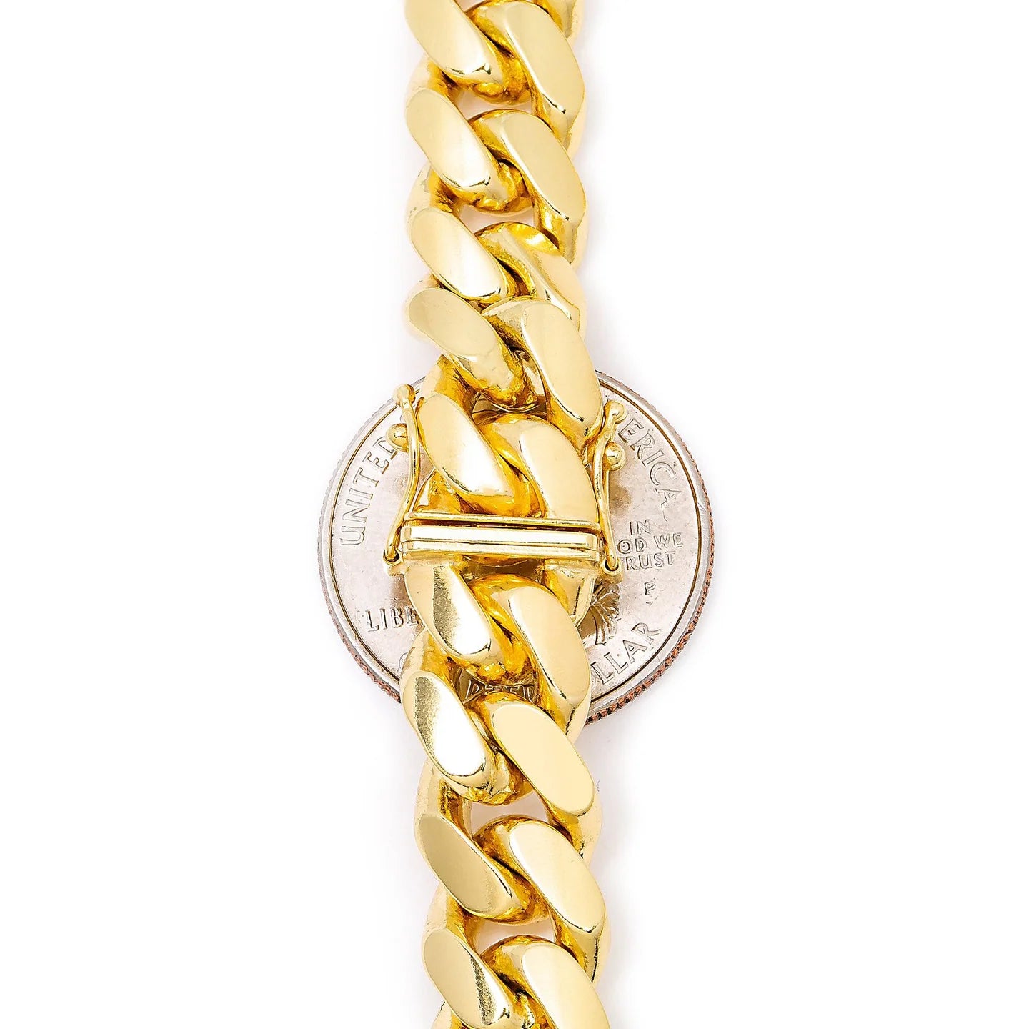 14K SOLID YELLOW GOLD MIAMI CUBAN CHAIN 11MM IN SIZES 26"