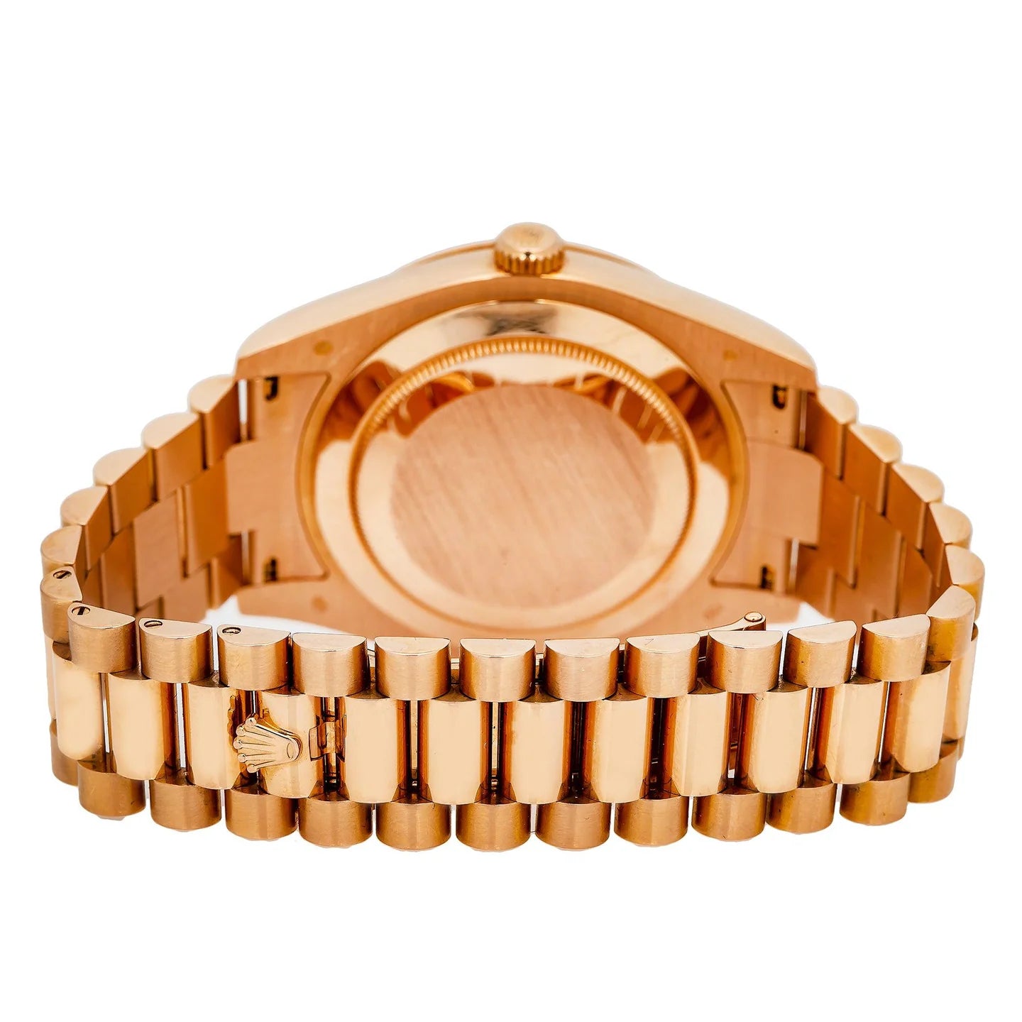 ROLEX DAY-DATE II 41MM 218235 CHOCOLATE ROMAN DIAL FLUTED BEZEL 18K ROSE GOLD PRESIDENT BRACELET