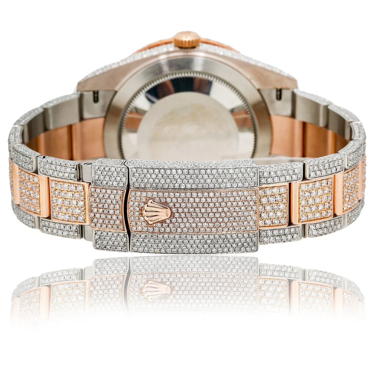 ROLEX DATEJUST 41MM 126331 CHOCOLATE DIAL DIAMOND BEZEL TWO TONE ROSE GOLD FULL DIAMOND JUBILEE BRACELET 21.25CT