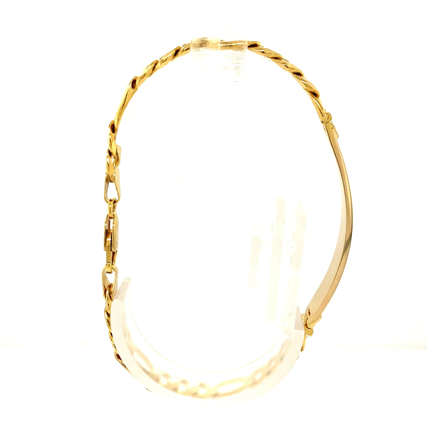 Figaro ID Chain Bracelet in 14K Yellow Gold