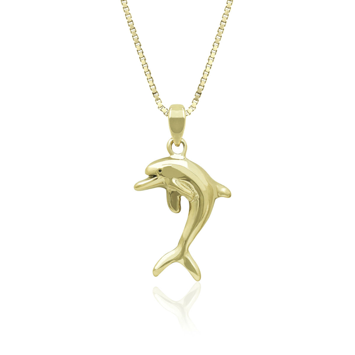 Dolphin Charm Pendant Yellow Gold