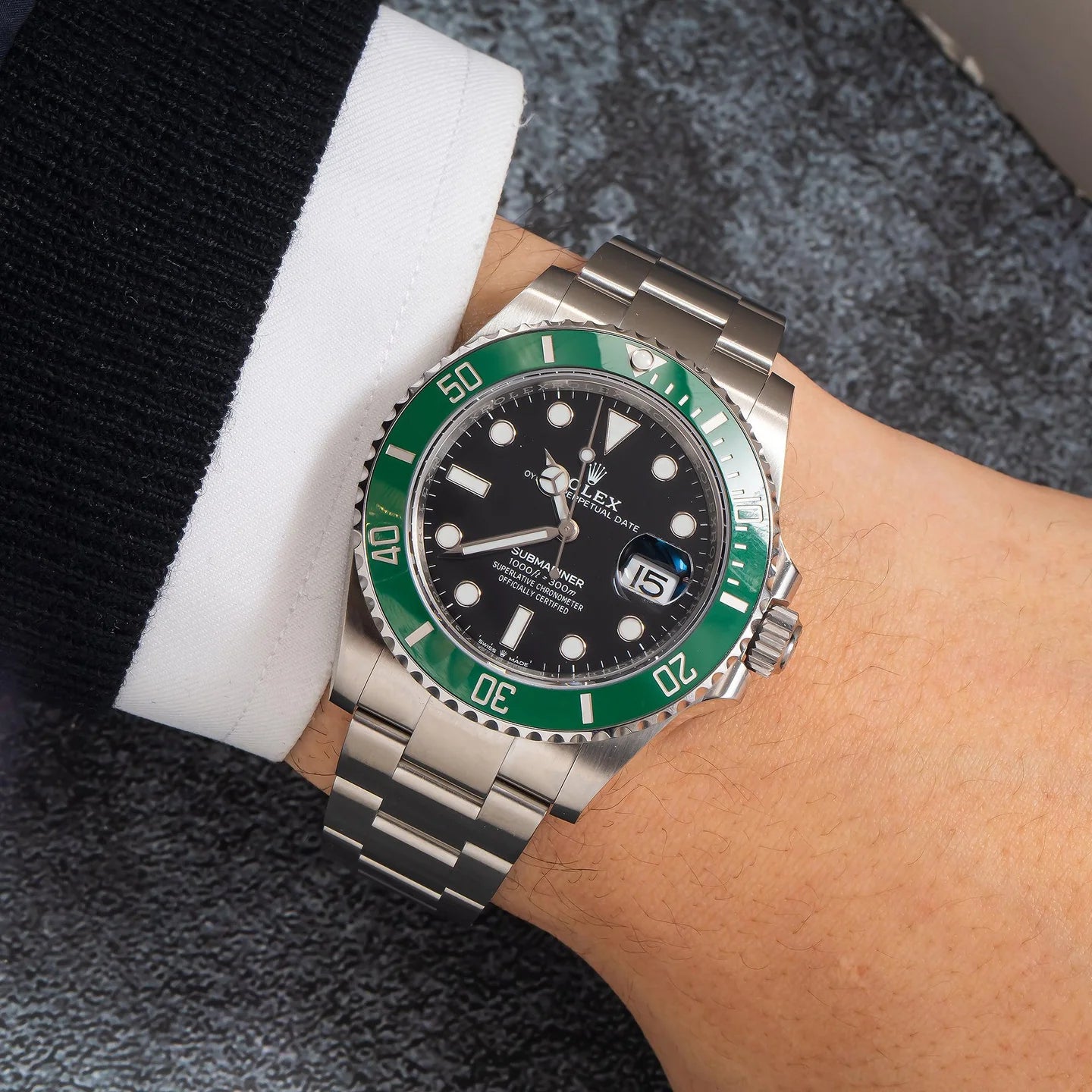 ROLEX SUBMARINER DATE 41MM 126610LV STARBUCKS / CERMIT BLACK DIAL GREEN CERAMIC BEZEL STAINLESS STEEL OYSTER BRACELET