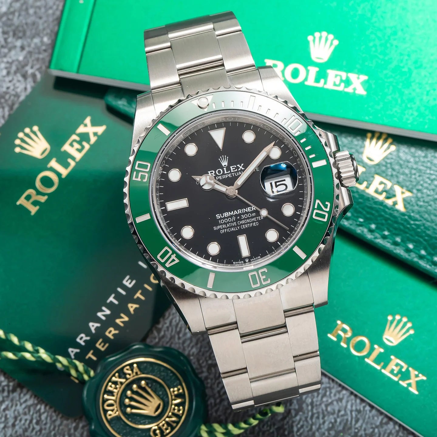 ROLEX SUBMARINER DATE 41MM 126610LV STARBUCKS / CERMIT BLACK DIAL GREEN CERAMIC BEZEL STAINLESS STEEL OYSTER BRACELET