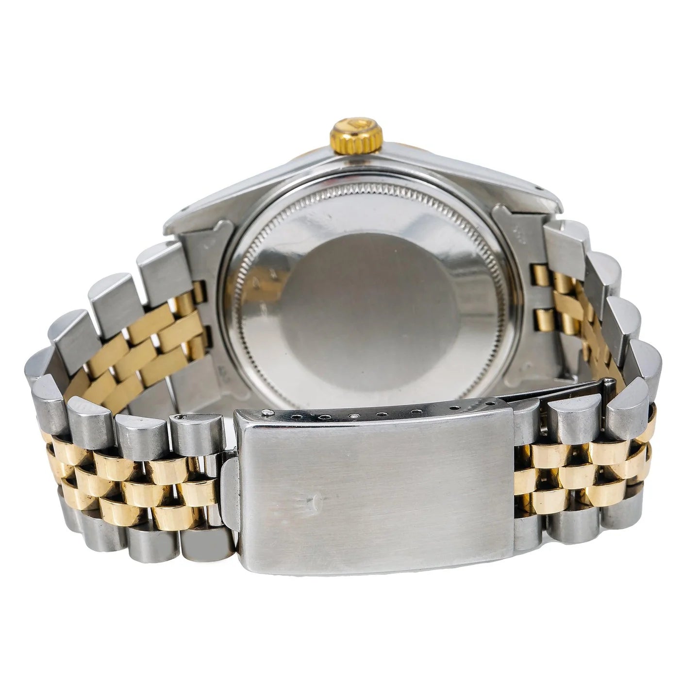 ROLEX DATEJUST 36MM 16233 BLUE MOTHER OF PEARL DIAMOND DIAL FLUTED BEZEL TWO TONE YELLOW GOLD JUBILEE BRACELET