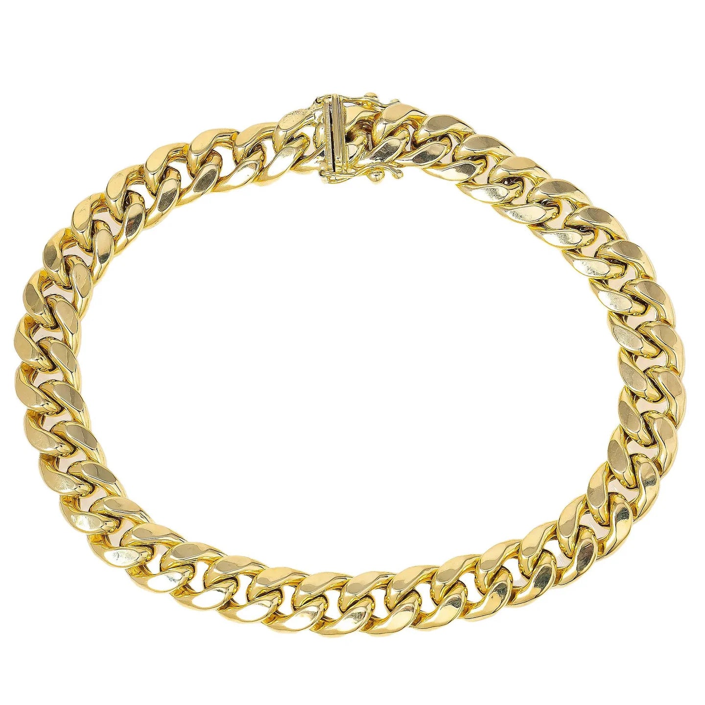 14K YELLOW GOLD MENS CUBAN LINK BRACELET