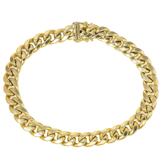 14K YELLOW GOLD MENS CUBAN LINK BRACELET