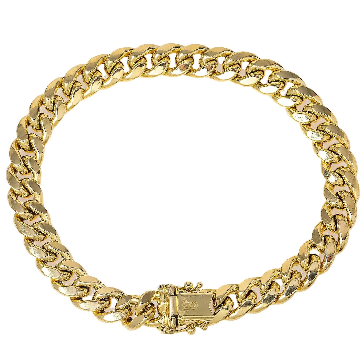 14K YELLOW GOLD MENS CUBAN LINK BRACELET