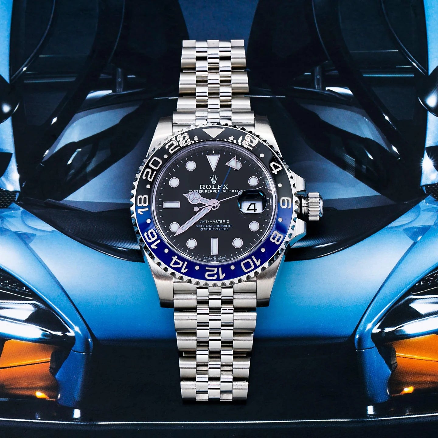 ROLEX GMT-MASTER II 40MM 126710BLNR BATGIRL BLACK DIAL BLACK & BLUE CERAMIC BEZEL STAINLESS STEEL JUBILEE BRACELET